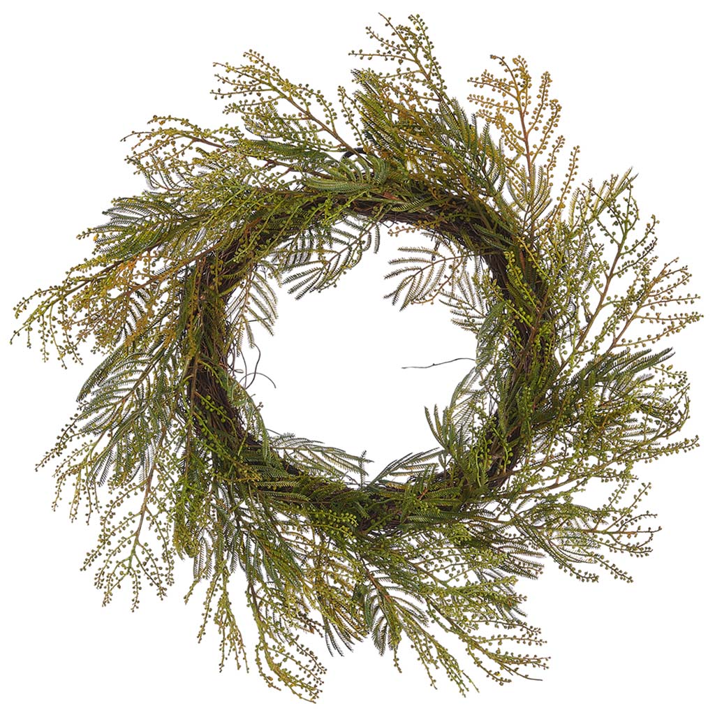 Acacia Wreath Green, 24in