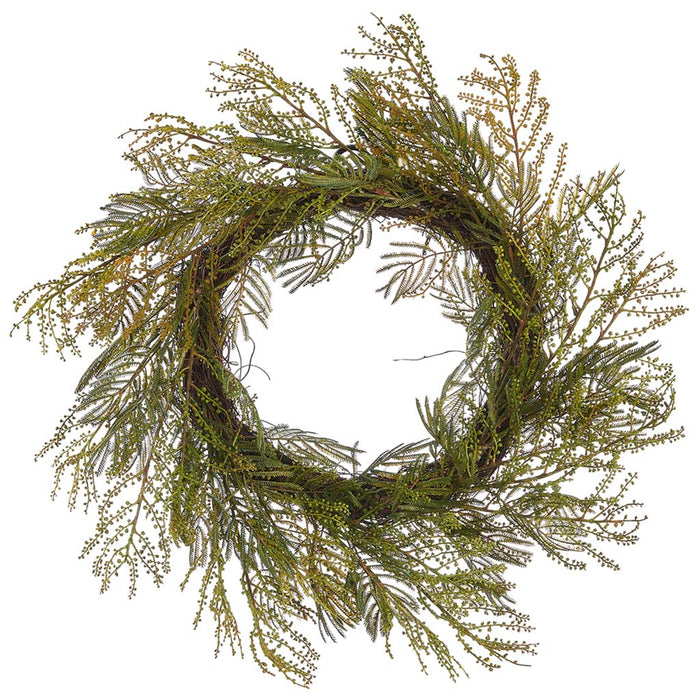 Acacia Wreath Green, 24in