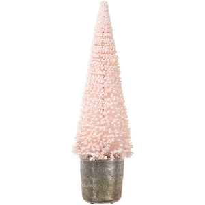 Snowed Pine Tree in Mgo Pot Pink, 22.5in