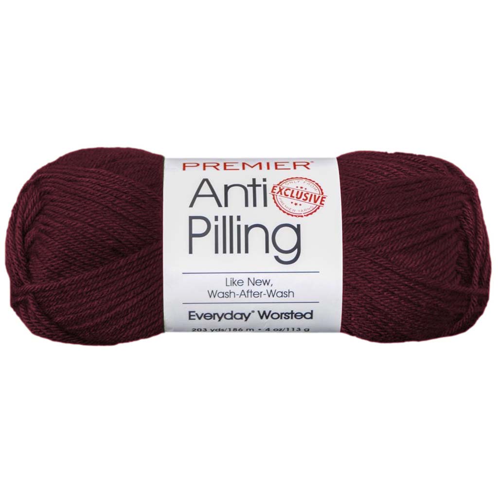 Anti-Pilling Everyday Worsted Solid Yarn, Grape Jam