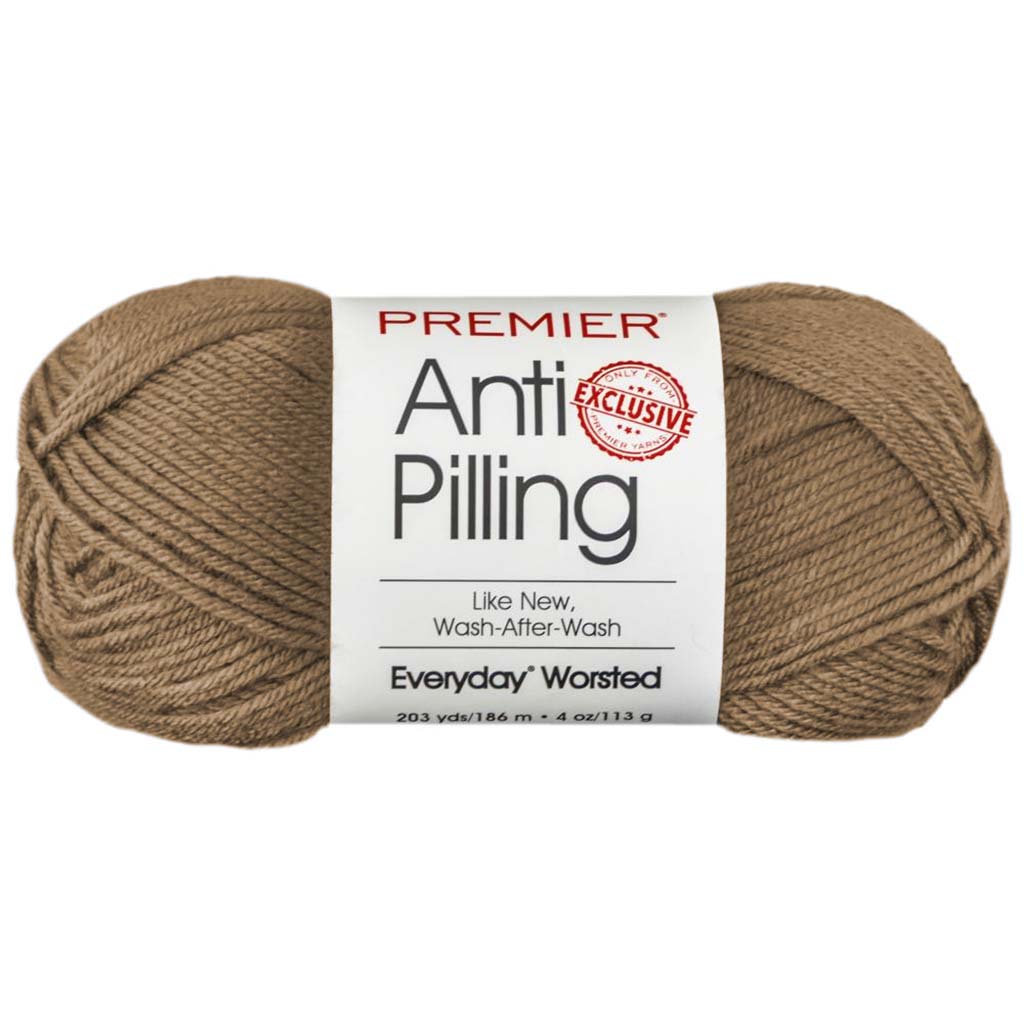 Anti-Pilling Everyday Worsted Solid Yarn, Khaki