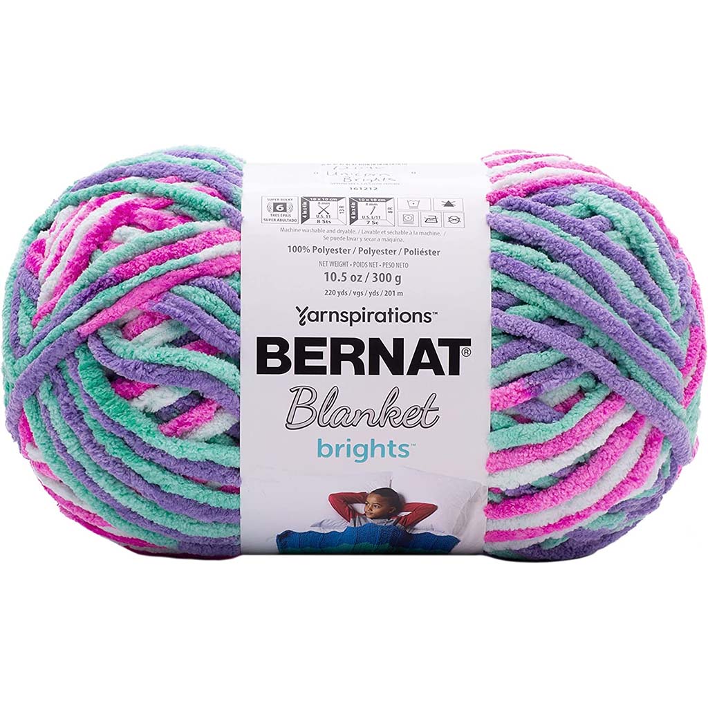 Bernat Blanket Brights Big Ball Yarn, Unicorn Bright