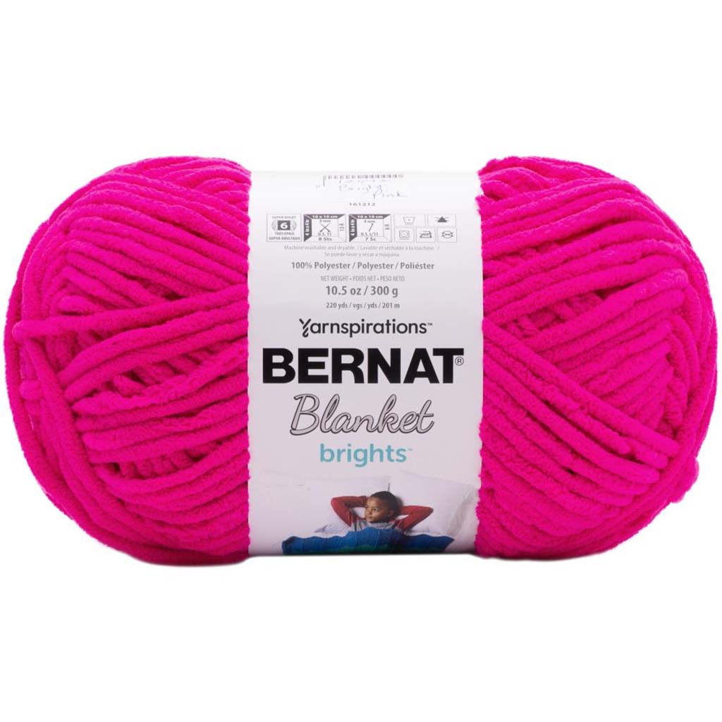 Bernat Blanket Brights Big Ball Yarn, Bright Pink