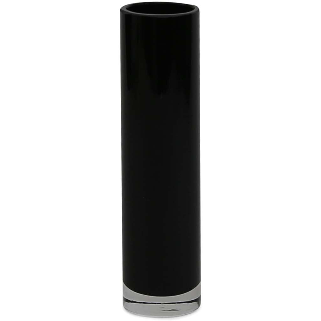 Black Cylinder Glass Vase, 2in x 8in