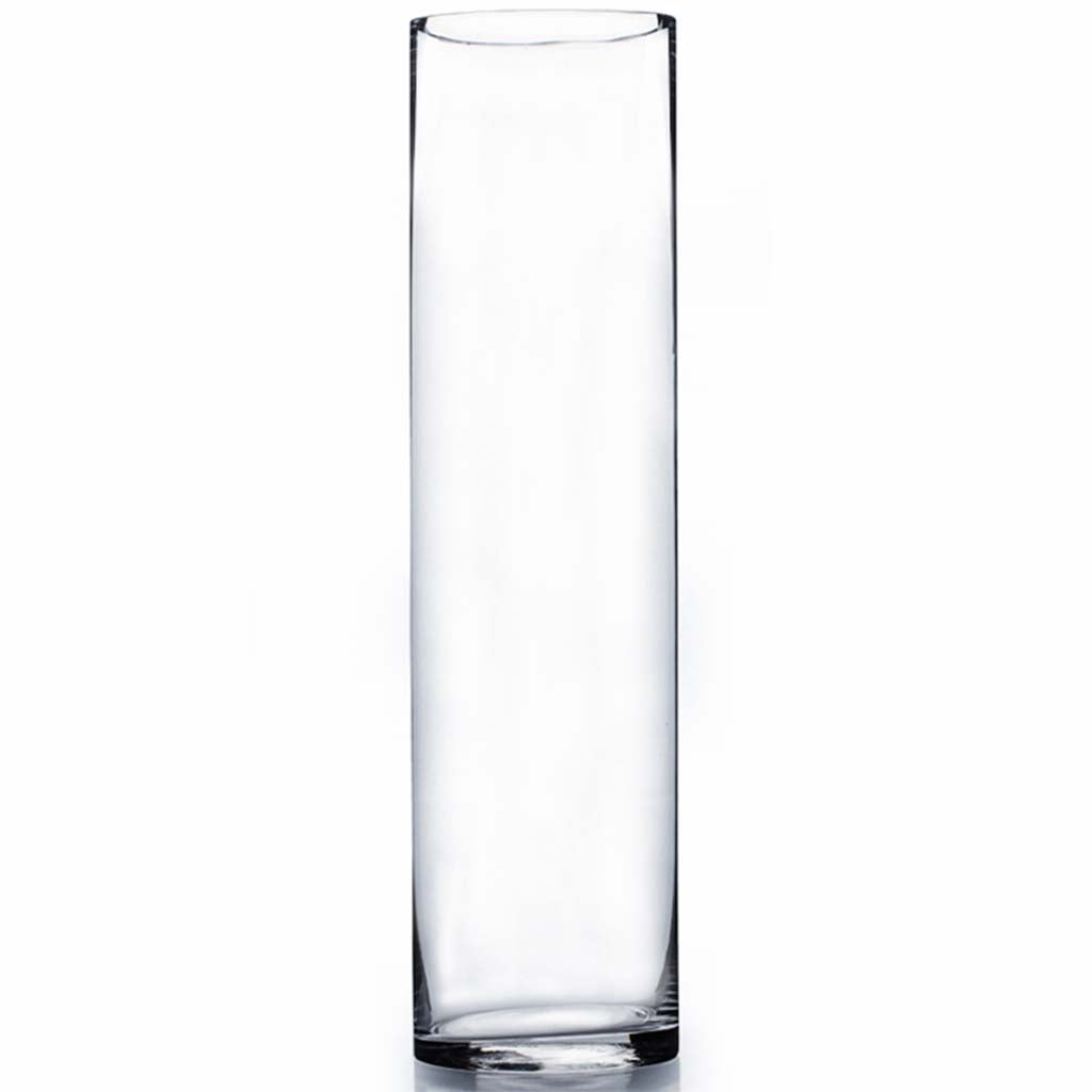 Clear Cylinder Glass Vase, 4in x 14in