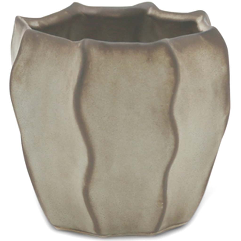 Beige Unique Pot, 4in x 3.5in