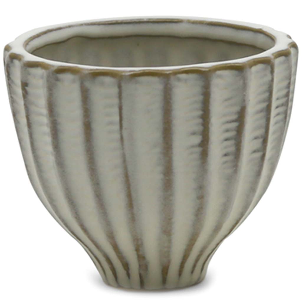 Small Fancy White Acorn Ceramic Vase, 3.25in