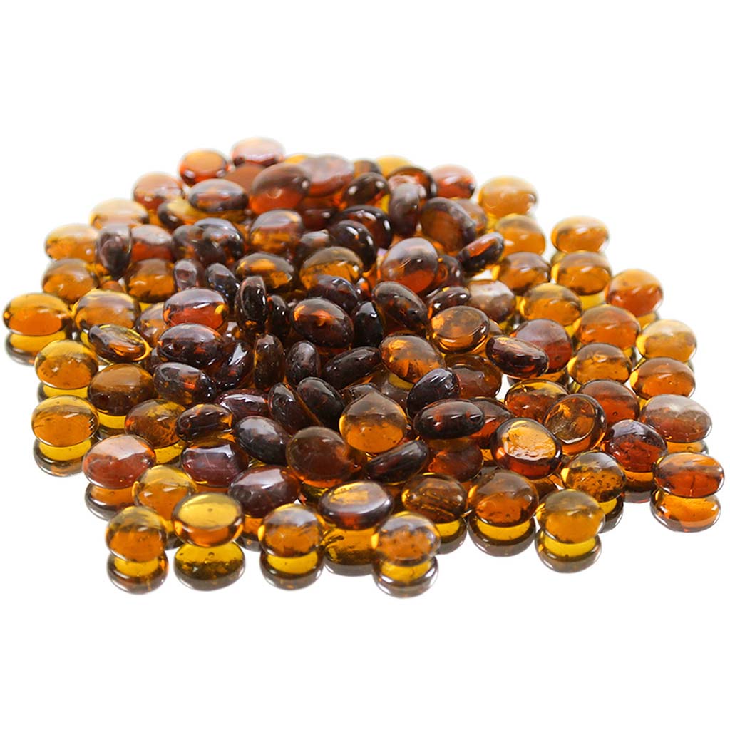 Decorative Flat Glass Marble Vase Filler Amber,2lb