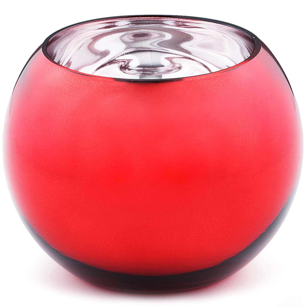 Red Bubble Bowl Vase, 8in