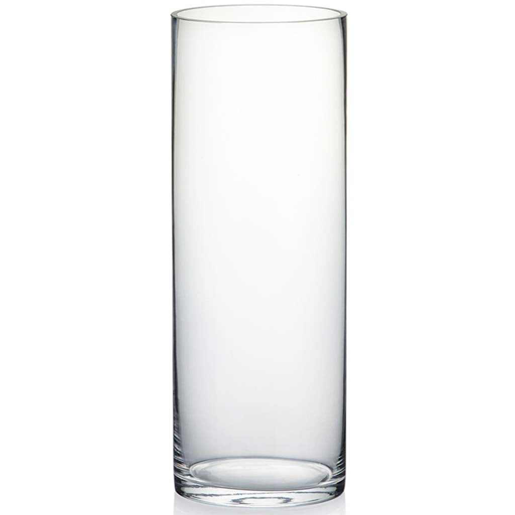 Clear Cylinder Glass Vase, 5in x 14in