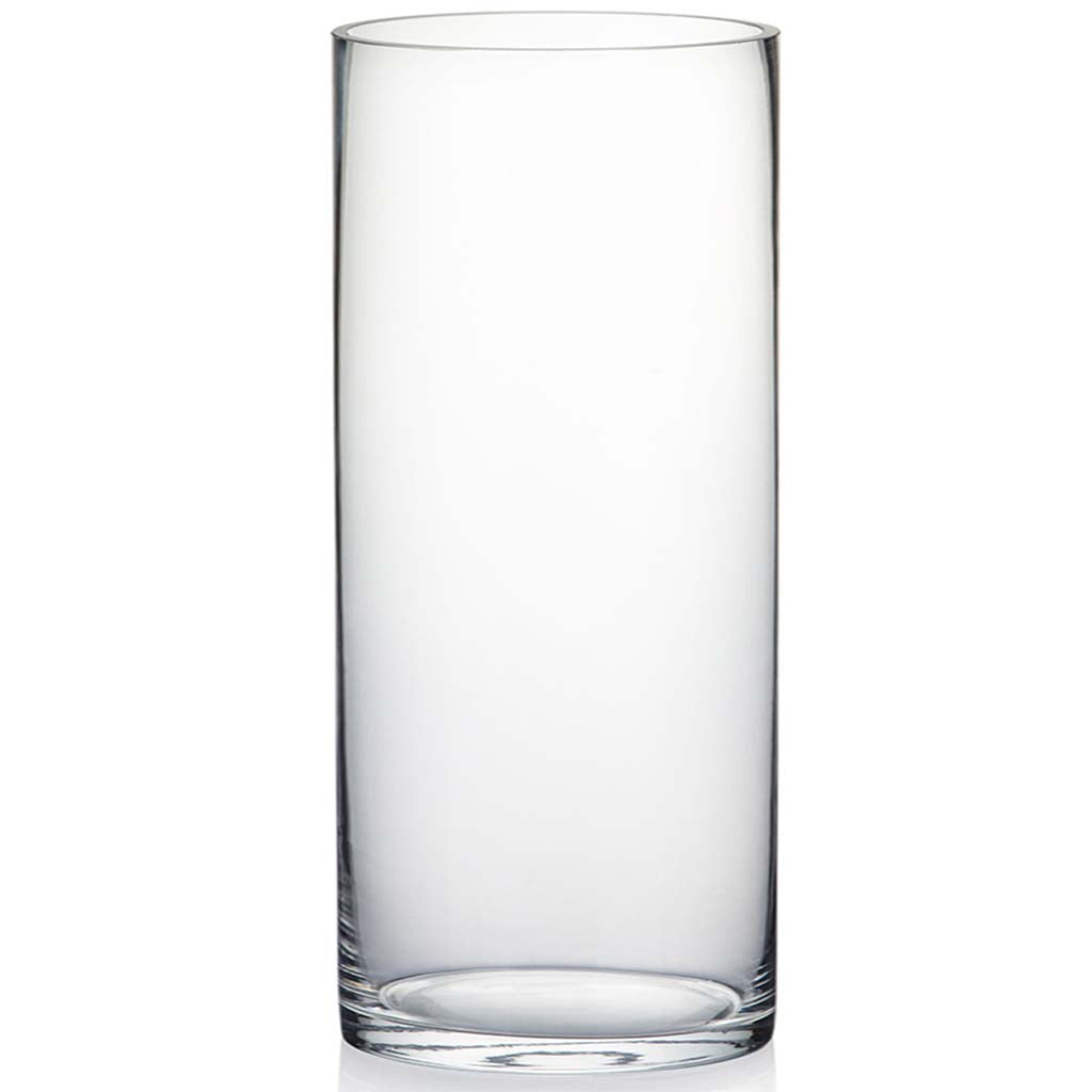 Clear Cylinder Glass Vase, 6in x 14in