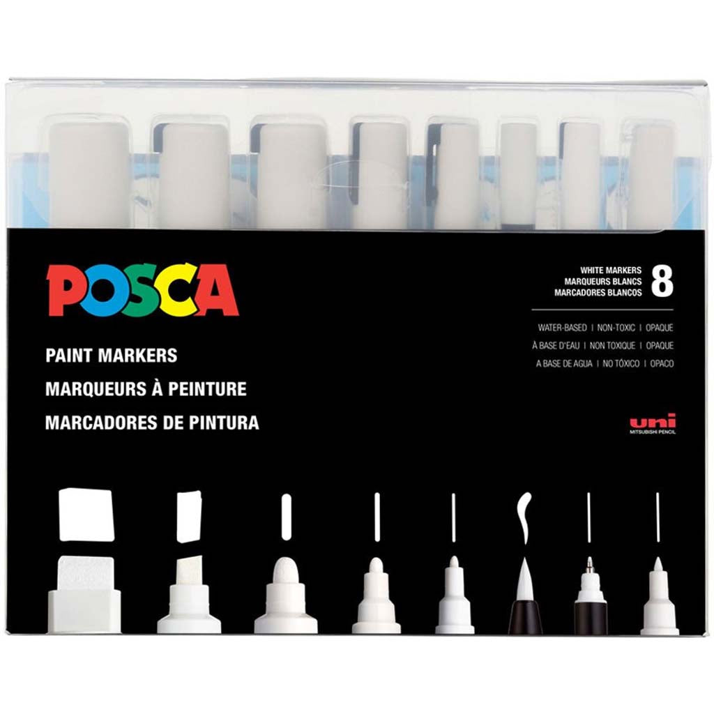 Paint Marker Set All White 8pc