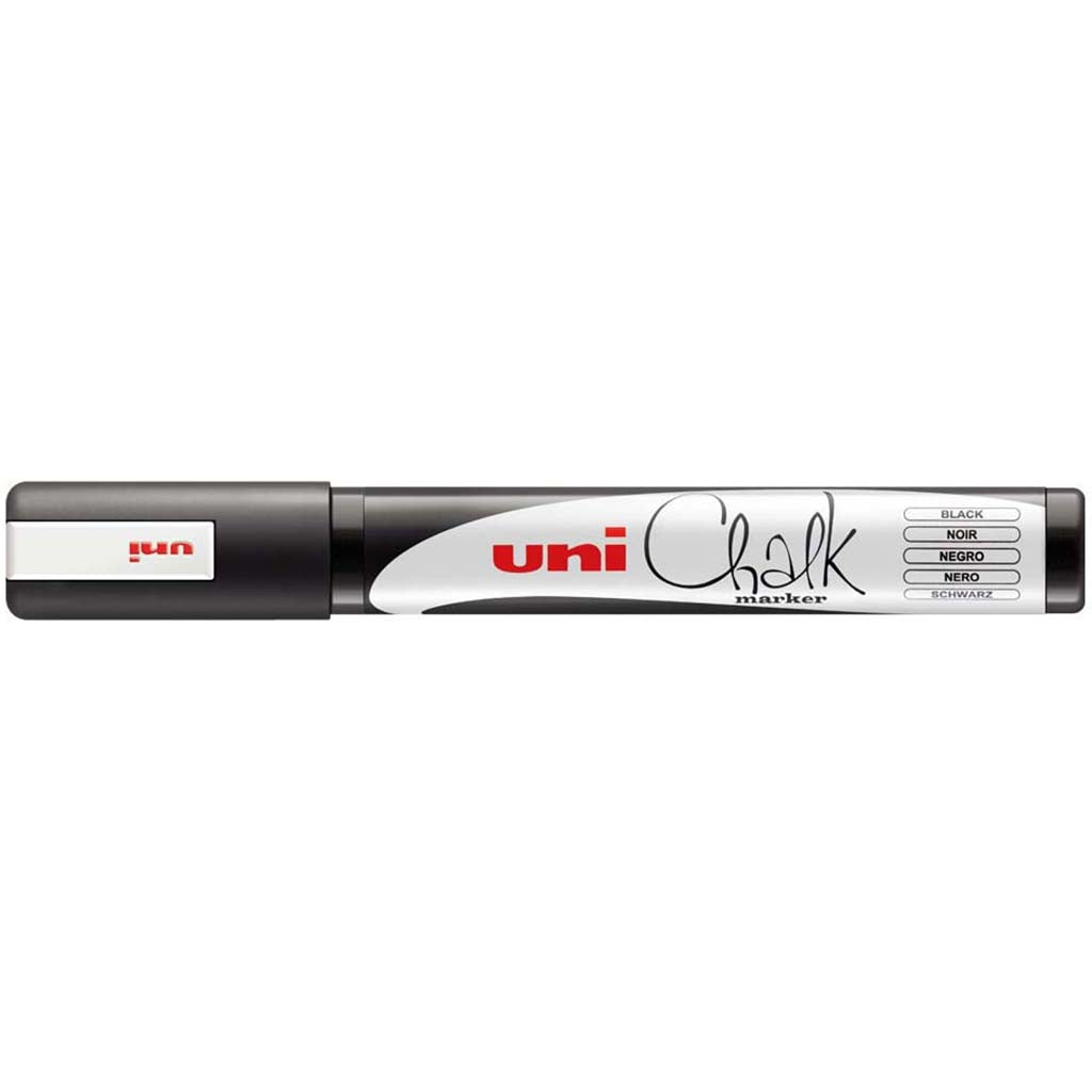 Uni Chalk Markers Pwe-5M Medium, Black