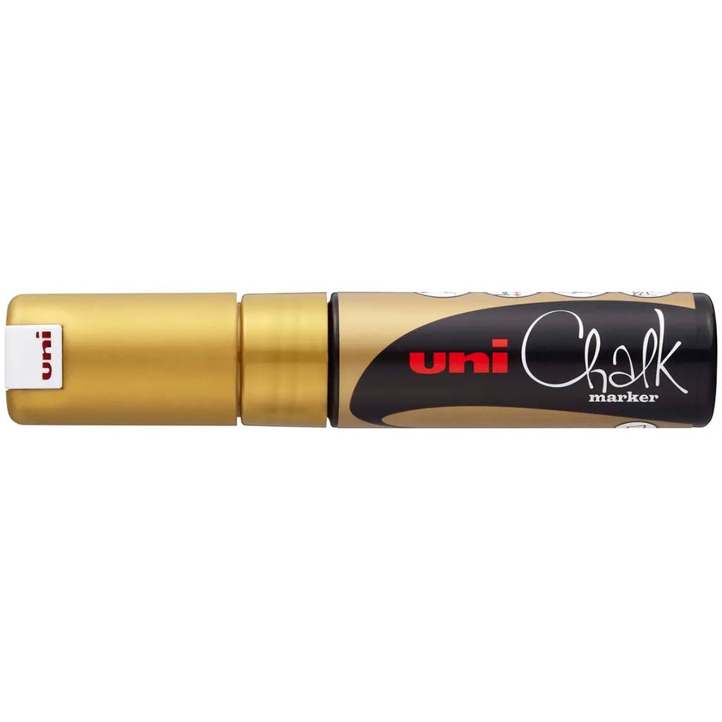 Uni Chalk Markers Pwe-8K Board Gold