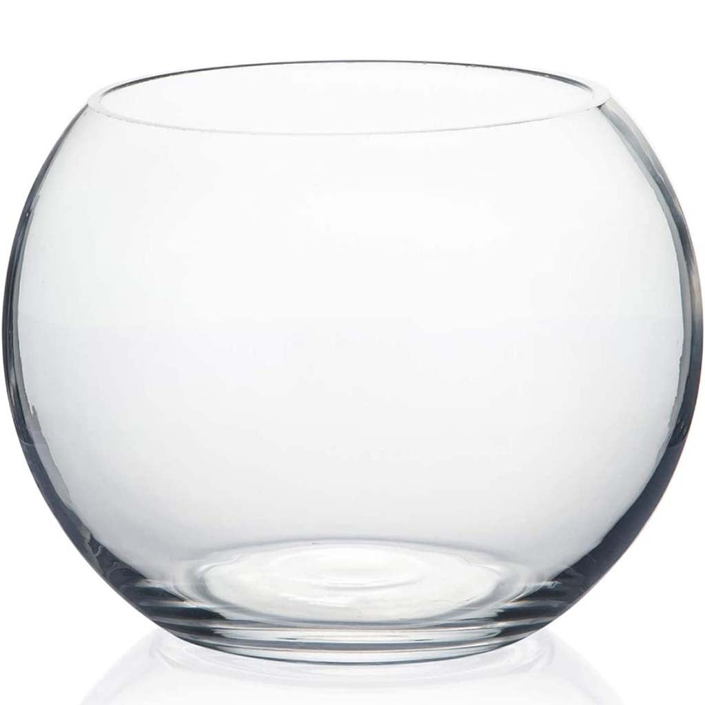 Clear Bubble Bowl Vase, 6in