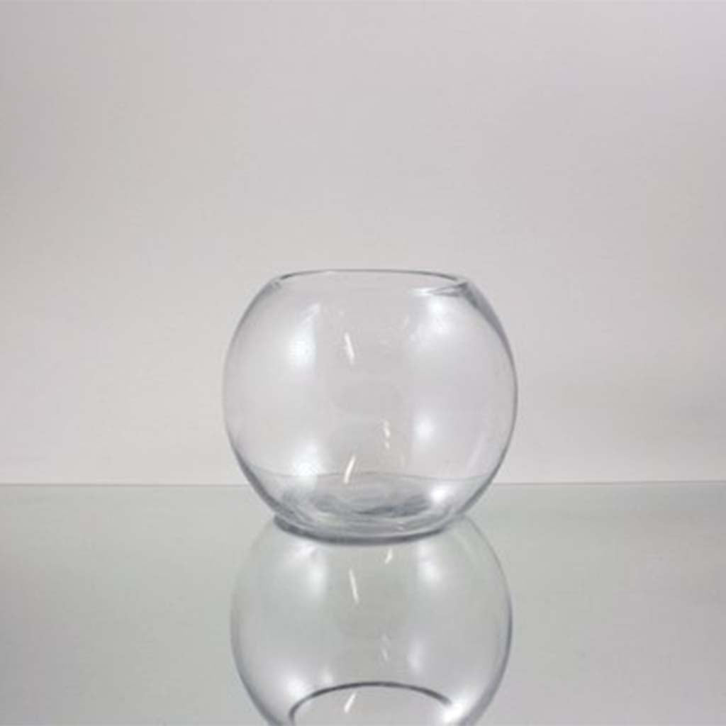 Clear Bubble Bowl Vase, 8in