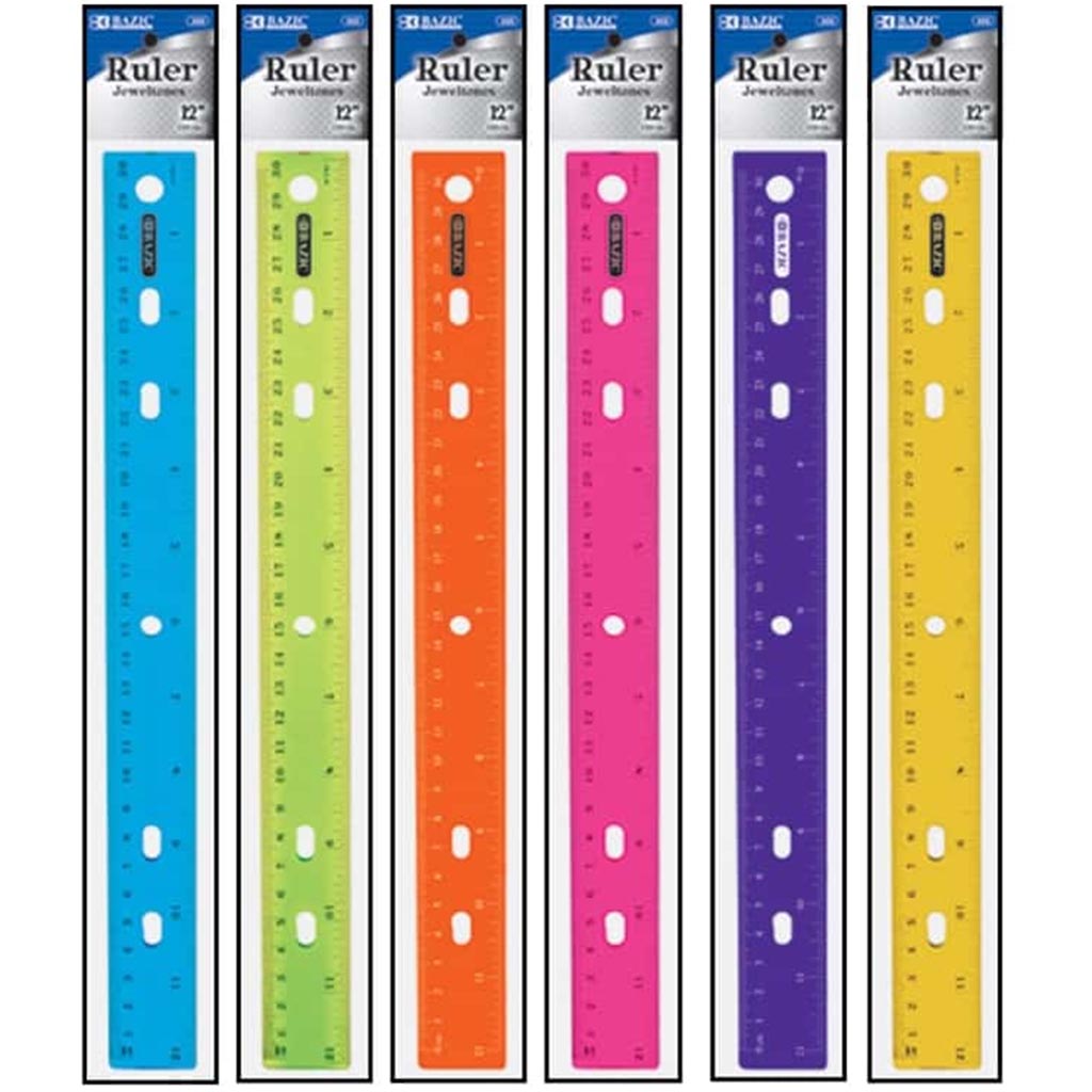 Bazic Jeweltones Color Ruler 12in