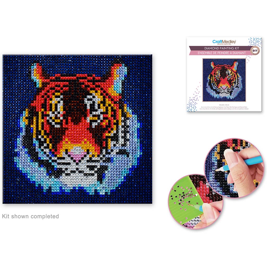 Craft Medley Kit: Diy Diamond Painting Kit Tiger