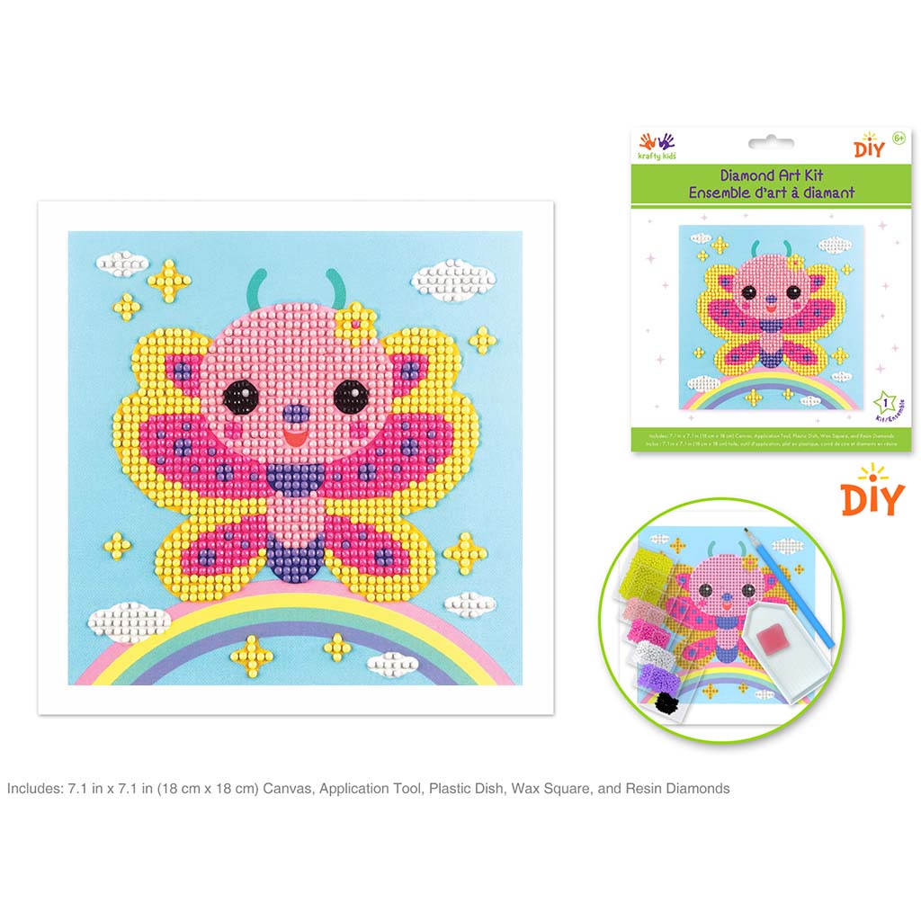 Krafty Kids Kit: Diy Diamond Art Kit Butterfly Rainbow