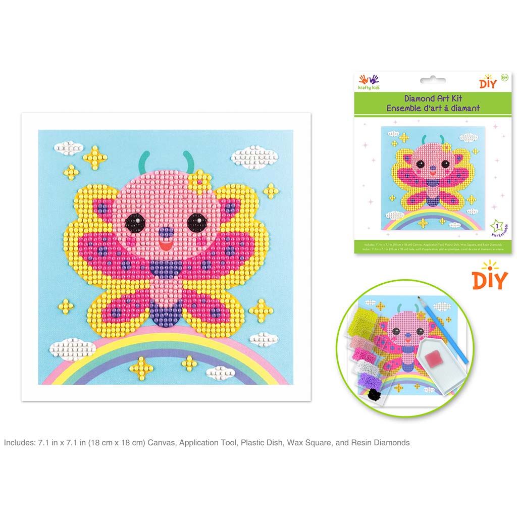 Krafty Kids Kit: Diy Diamond Art Kit Butterfly Rainbow