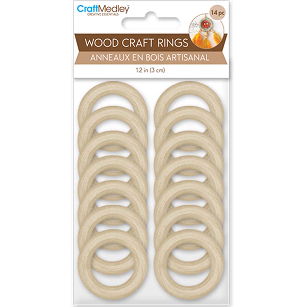 Craftwood: 30Mm Craft Rings X14 Natural