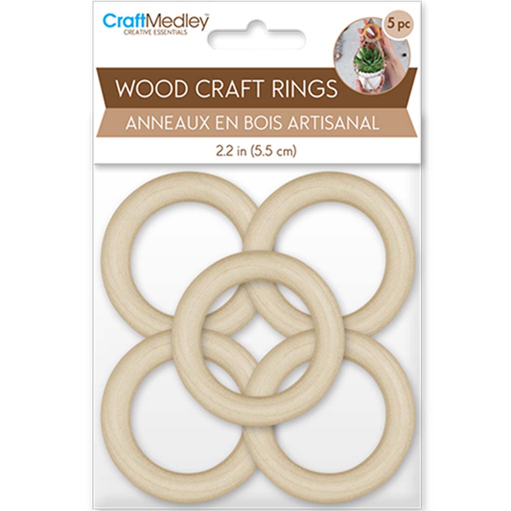 Craftwood: 55Mm Craft Rings X5 Natural