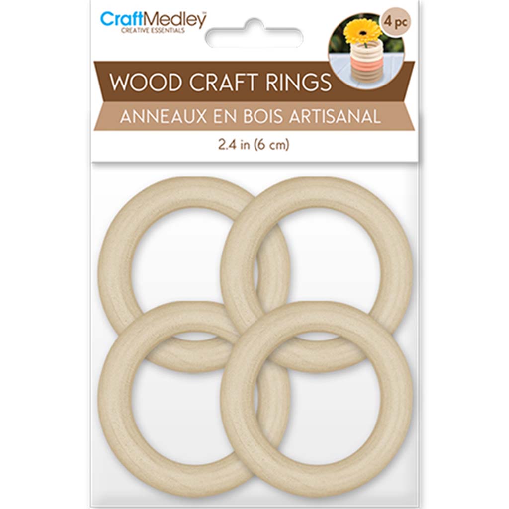 Craftwood: 60Mm Craft Rings X4 Natural