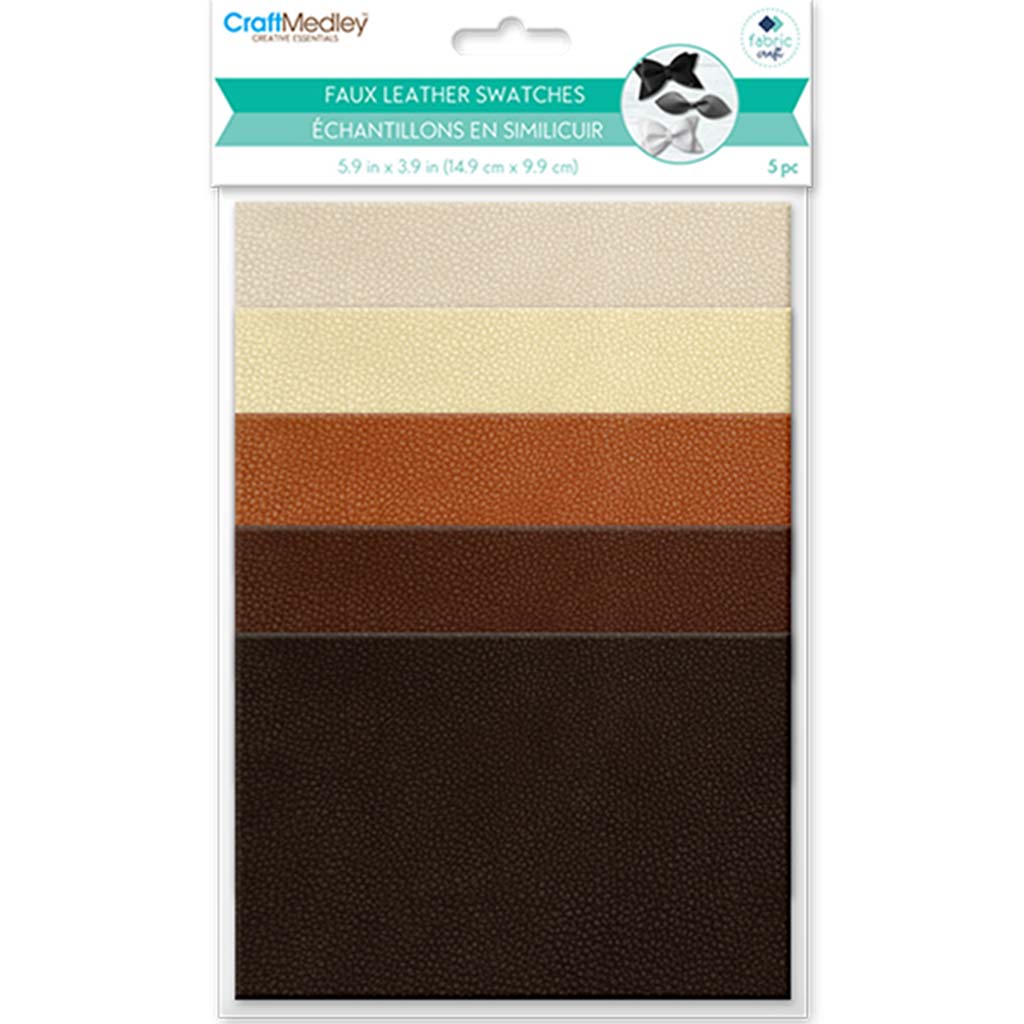 Fabric Craft:  Faux Leather Swatches 5Ct Suede, 5.9in X 3.9in