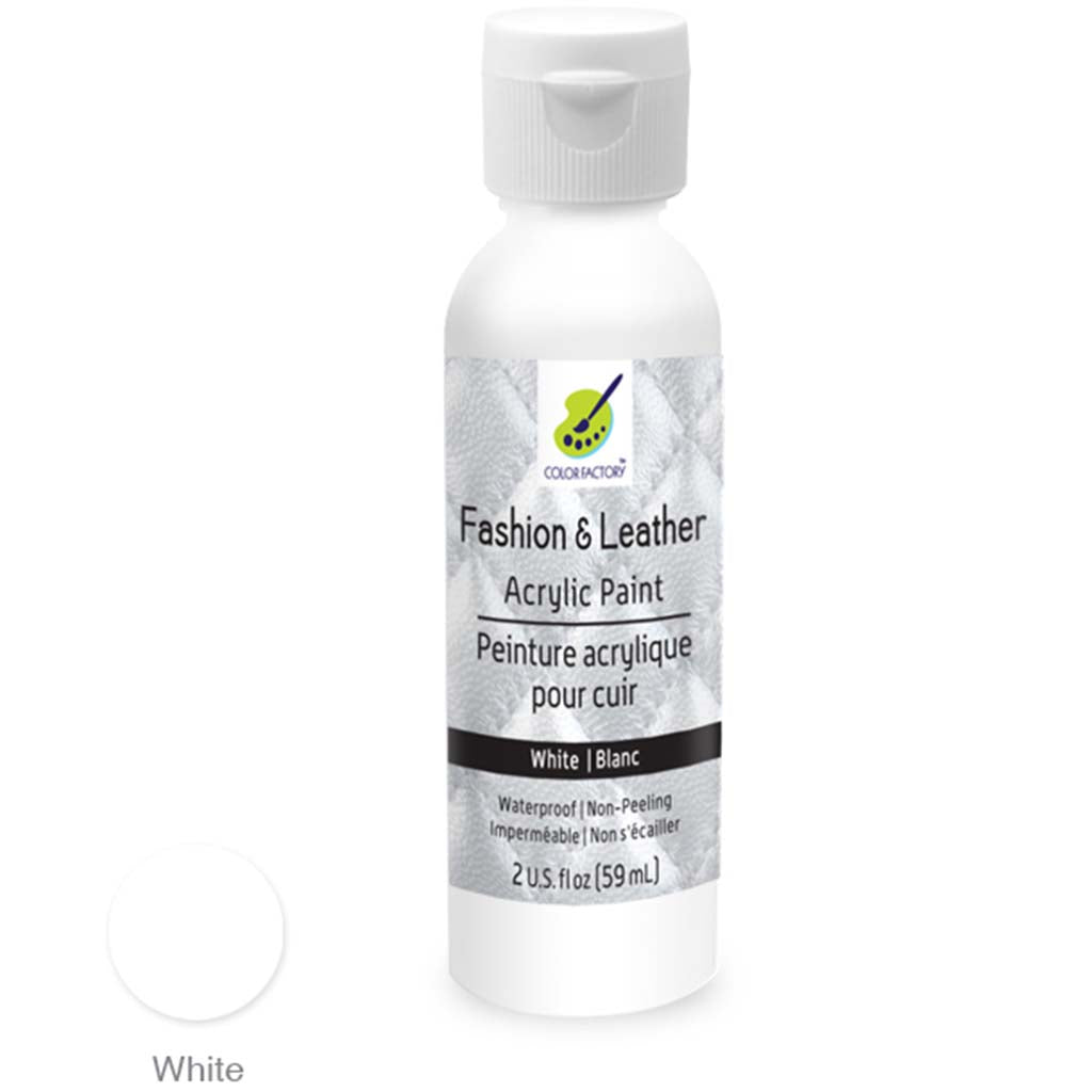 Color Factory:  Fashion &amp; Leather Acrylic Paint Ld01-Ld10 White, 2Oz
