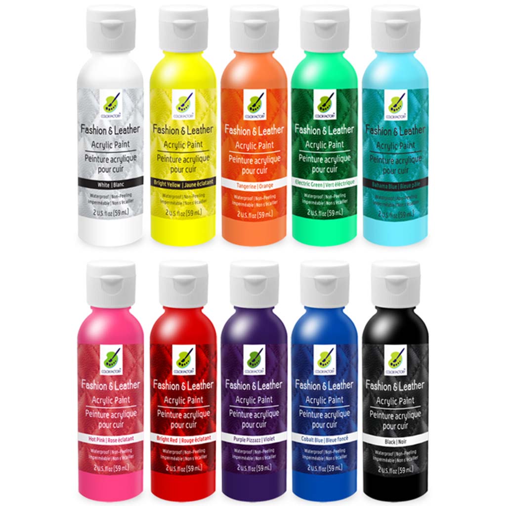 Color Factory:  Fashion &amp; Leather Acrylic Paint Pdq For Ld01-Ld10, 2Oz