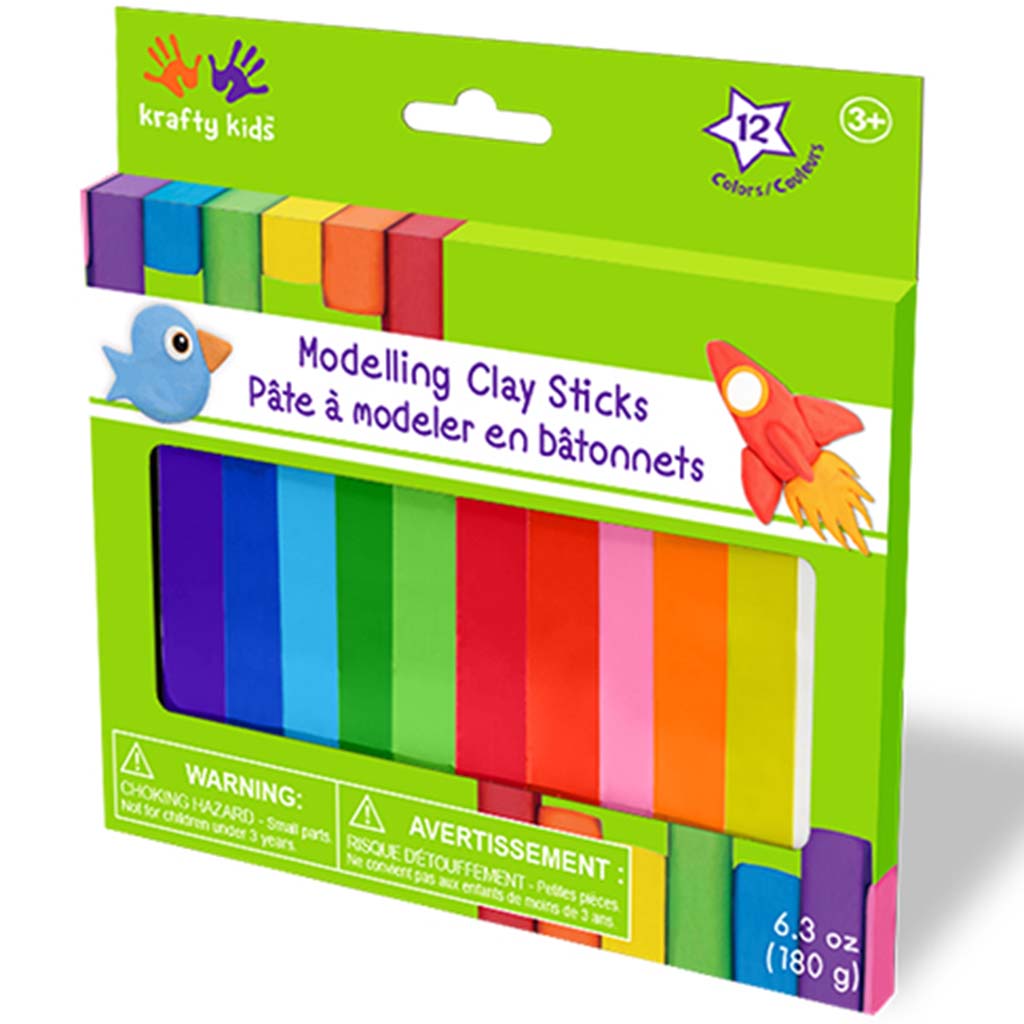 Krafty Kids: Modelling Clay Sticks X12 Asst 180G