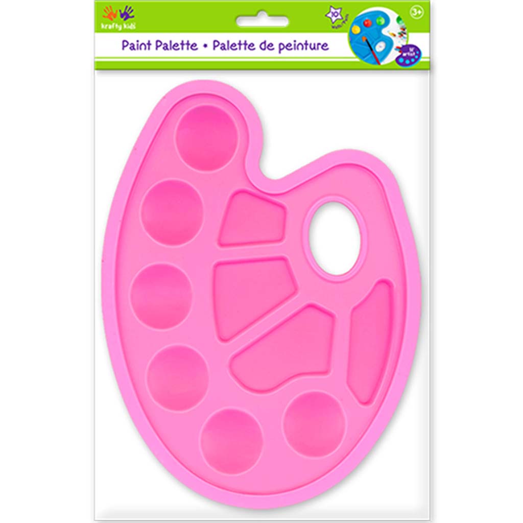 Krafty Kids: Lil&#39; Artist Oval Plastic Palette 10-Well, Asst 3-Col, 6.7in x 8.9in