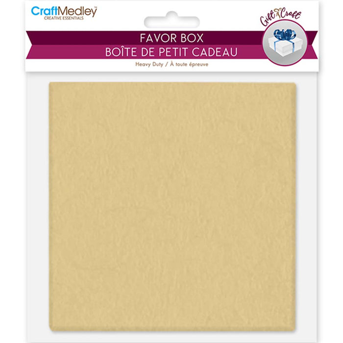 Gift Craft:  Heavy Duty Paper Favor Box Kraft, 4. 3in X 4.3in X 1.75in