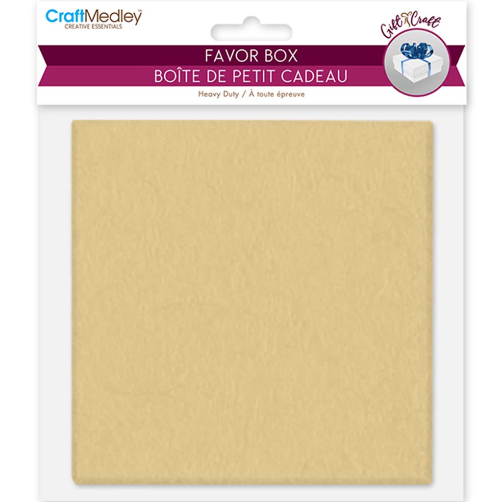 Gift Craft:  Heavy Duty Paper Favor Box Kraft, 4. 3in X 4.3in X 1.75in