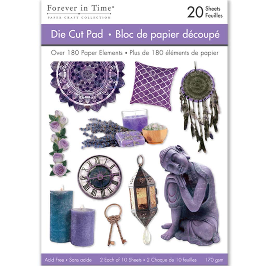 Paper Pads: Die Cut Pad 20 Sheets (2Eax10Designs) Lavender, 4.1in X 5.8in