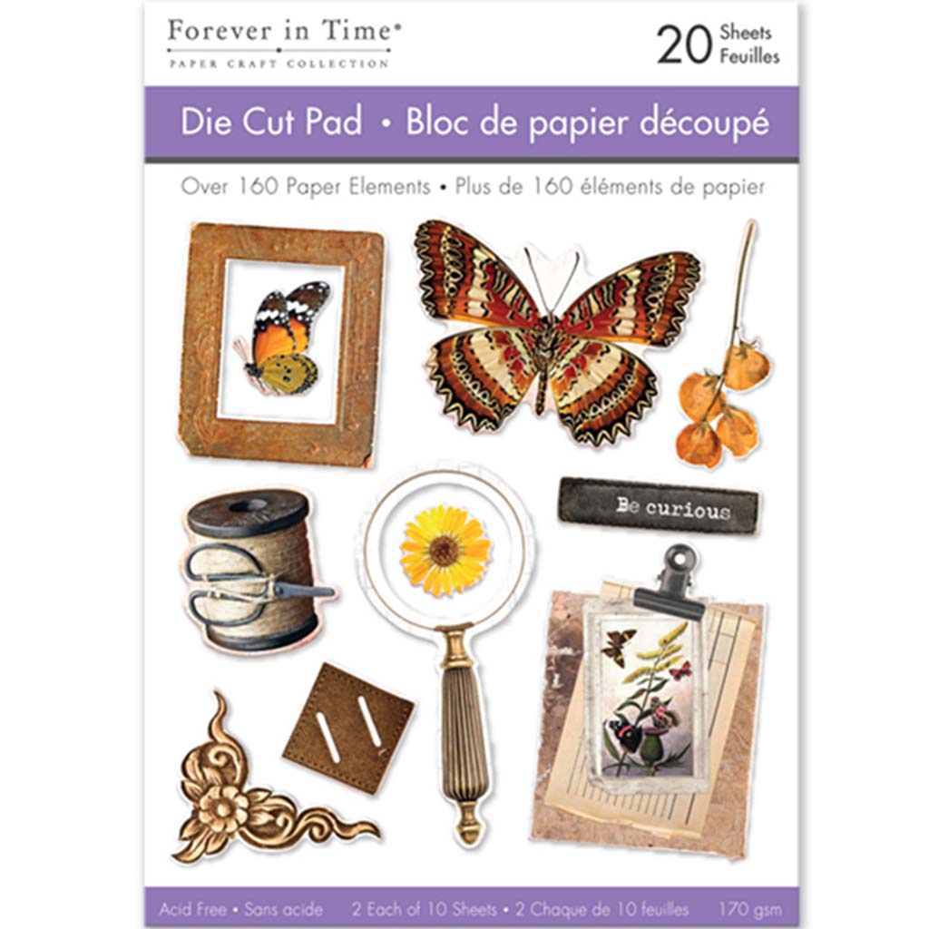 Paper Pads:  Die Cut Pad 20 Sheets (2Eax10Designs) Sienna, 4.1in X 5.8in