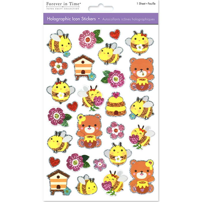 Paper Craft Sticker: Holographic Icons Honey Pot, 5.5in X 8.25in