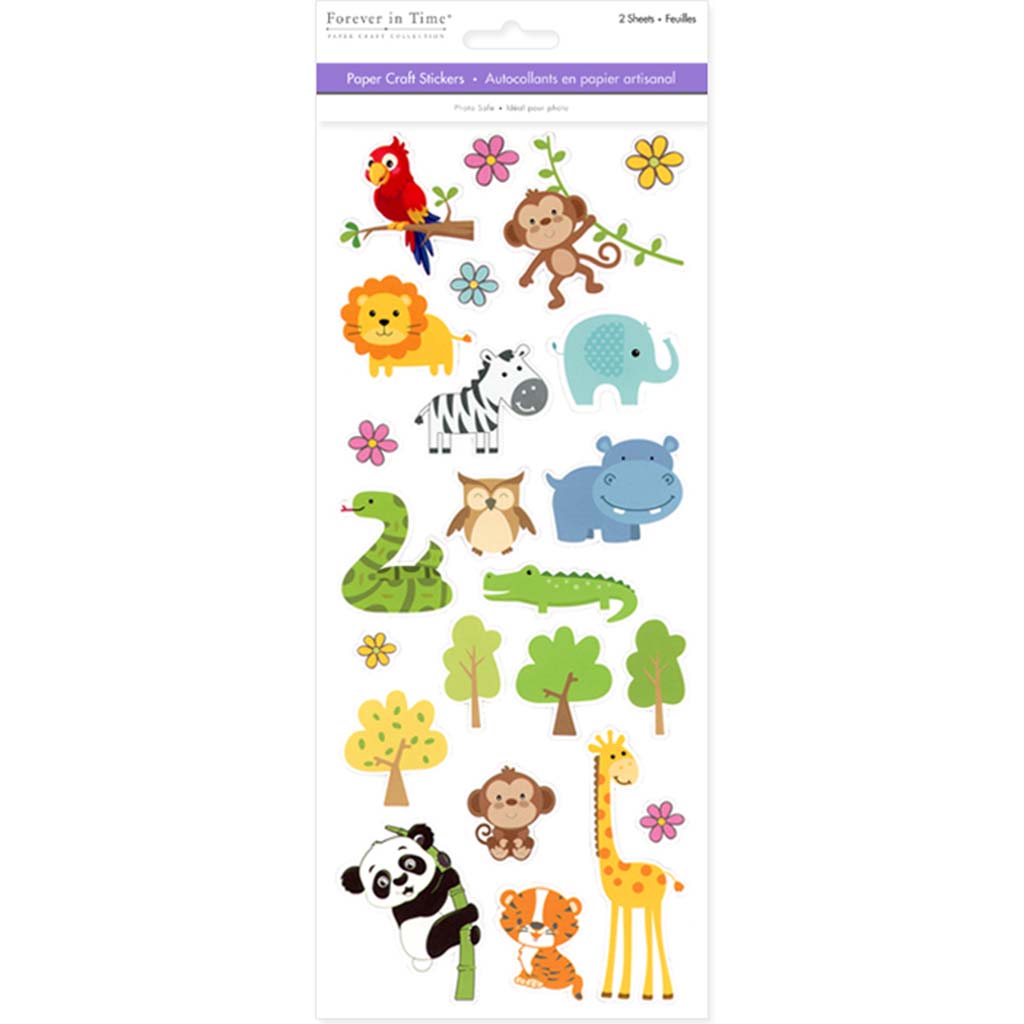 Paper Craft Sticker: 2-Sticker Themed Set Baby Animals, 5in x 12in