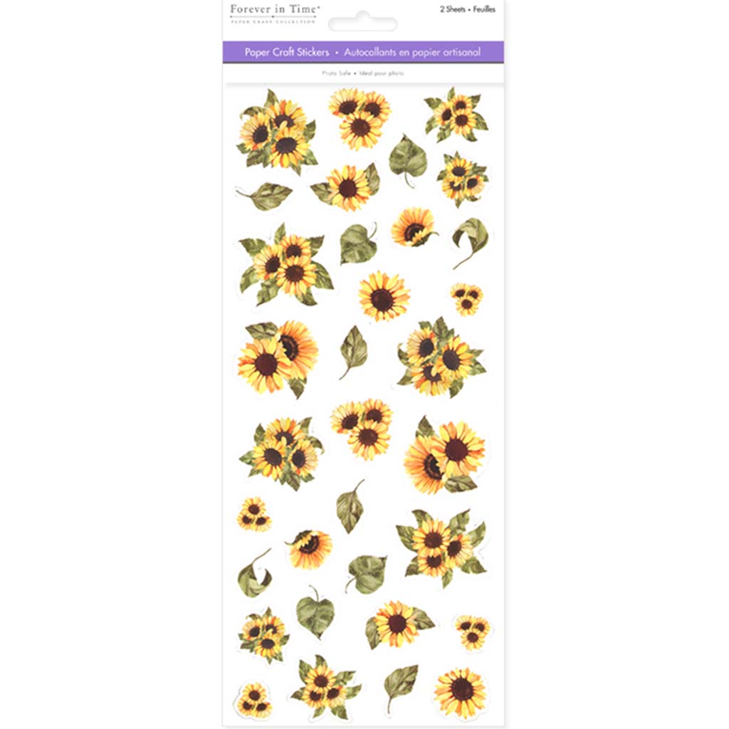 Paper Craft Sticker: 2-Sticker Themed Set Floral Medley, 5in x 12in