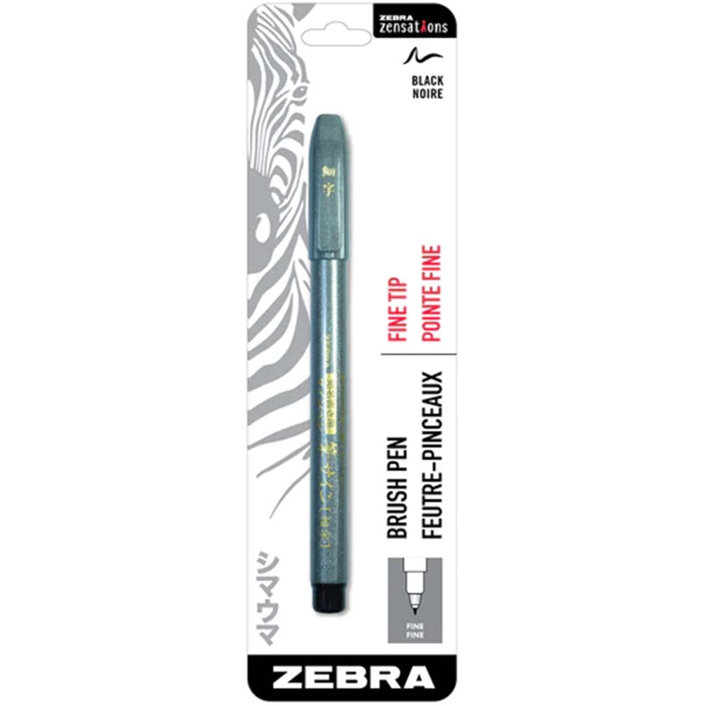 Zebra Zensations Fine Tip Brush Pen Black 8 Pack