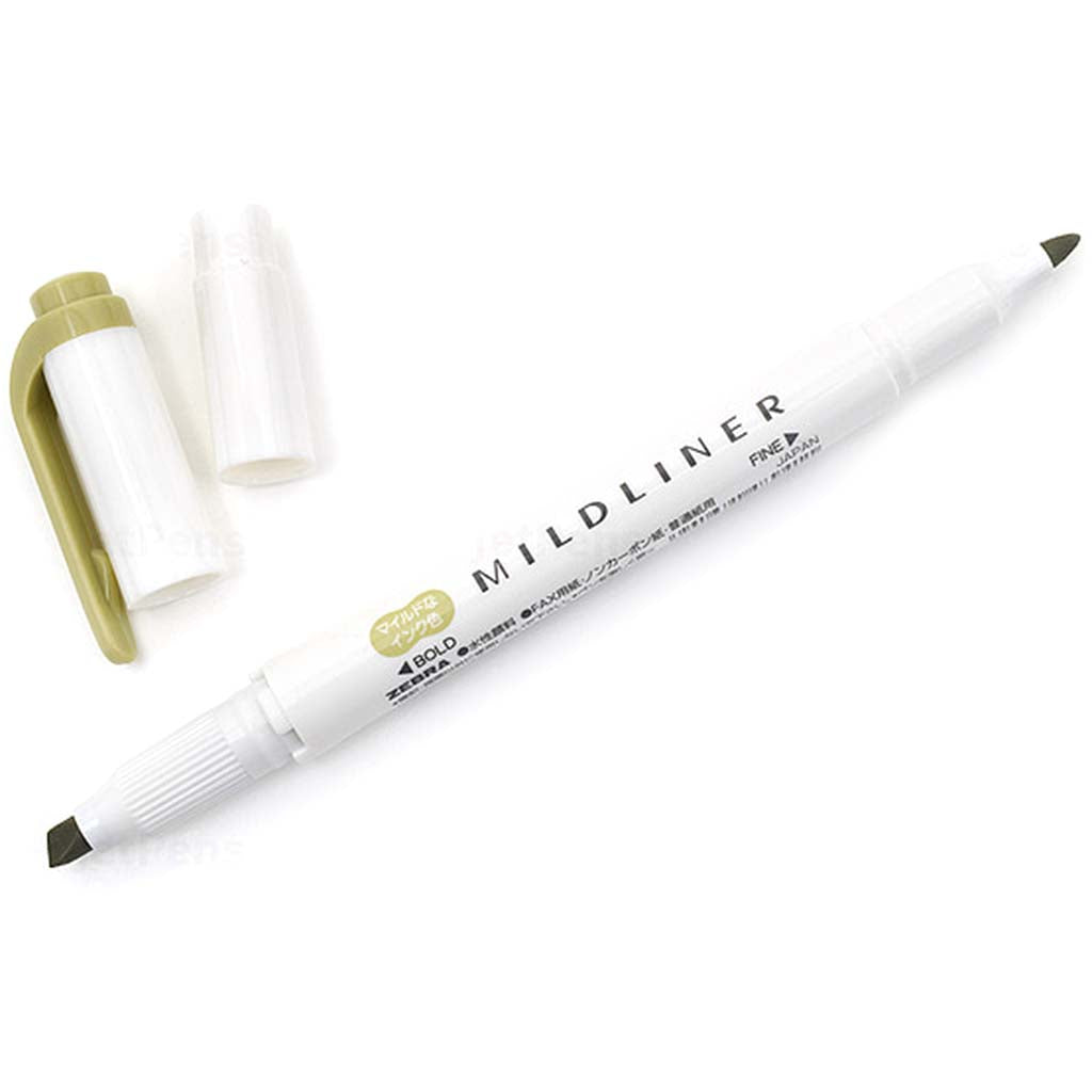 Zebra Mildliner Double Ended Highlighter Olive
