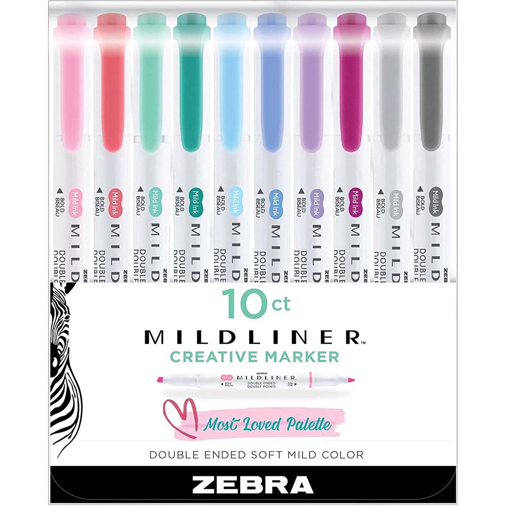 Zebra Mildliner Double Ended Highlighter Sets 10 Neutral Color