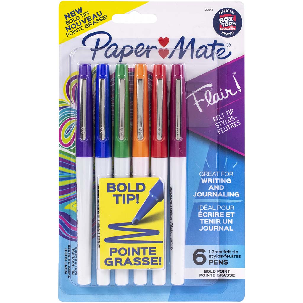 Flair Felt Bold Tip Pen Set, 6 Pen