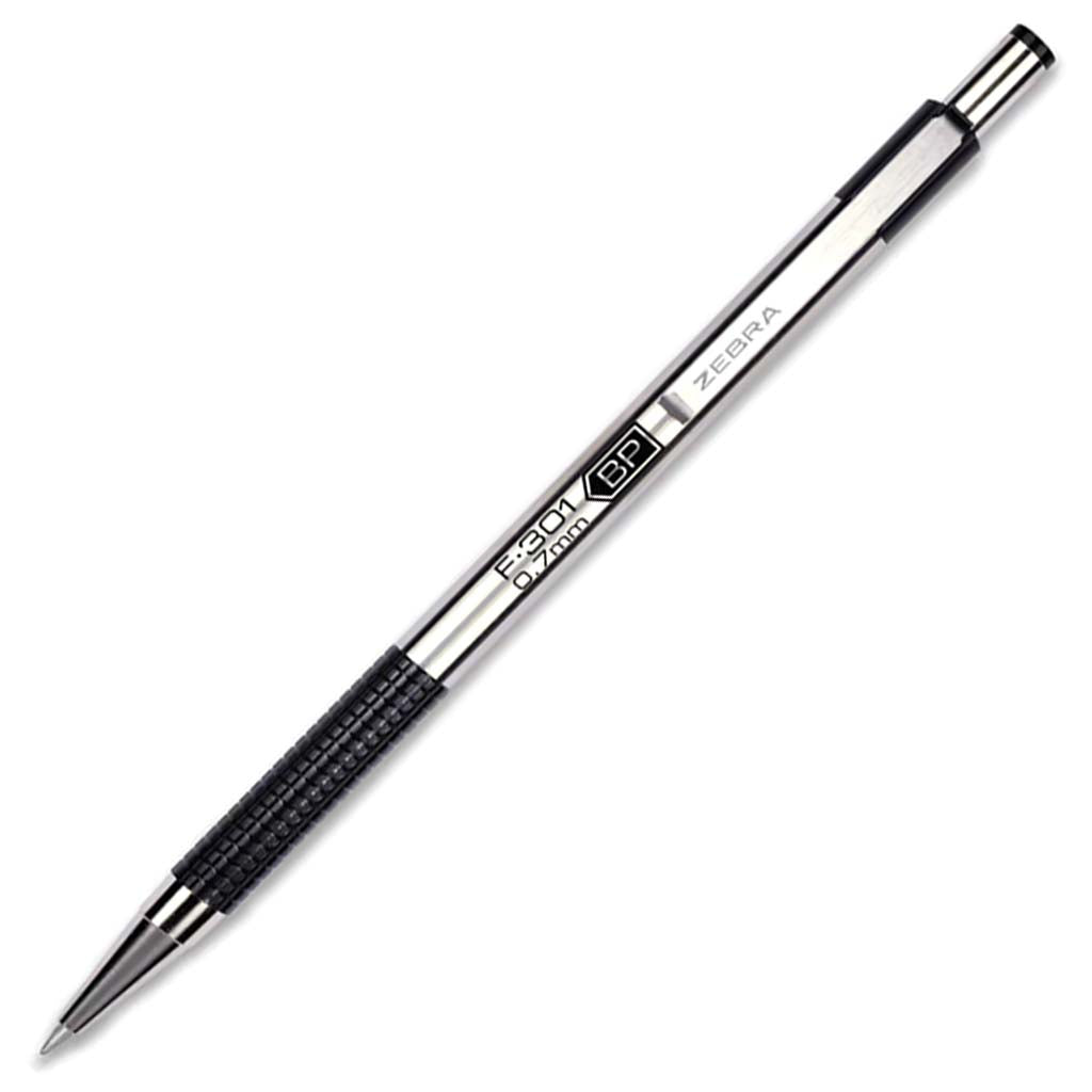 Zebra F-301 Retractable Ballpoint Pen .7mm Black