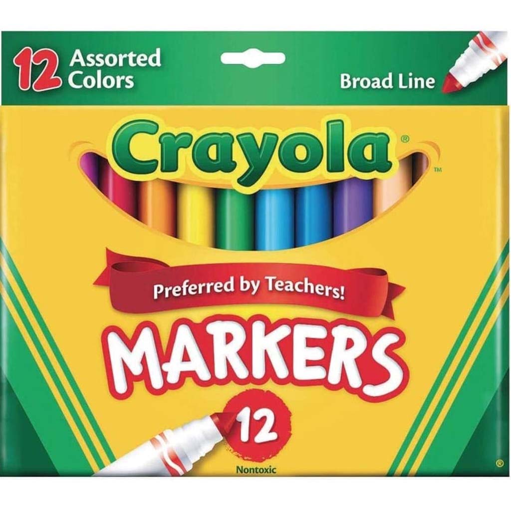 Assorted Broad Line Markers, 12ct