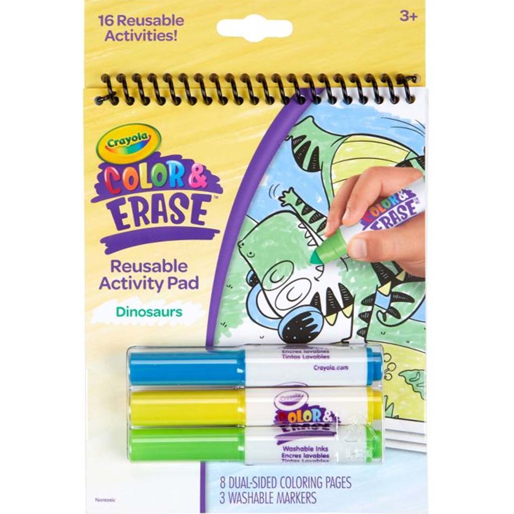 Color &amp; Erase Activity Pad, Dinosaurs