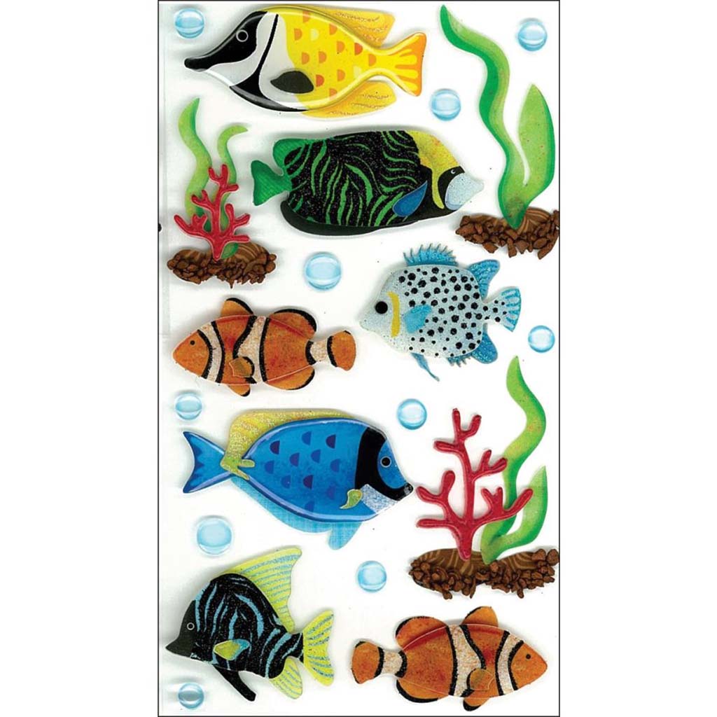 3d Dimensional Stickers Sticker Tropical Fish