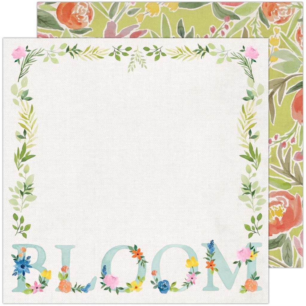 Patterned Double Sided Paper 12in x 12in Garden Bloom