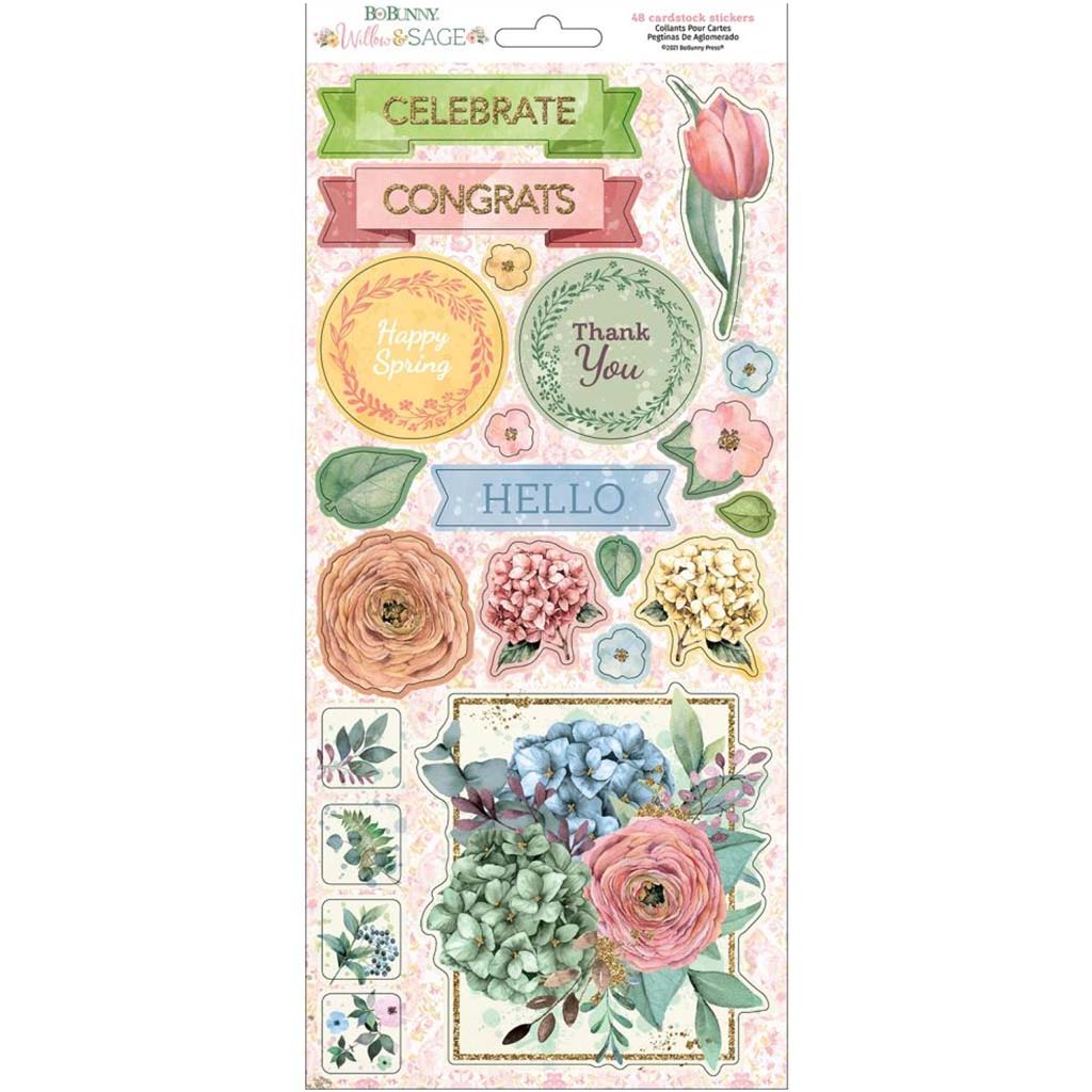 Willow &amp; Sage Stickers 6in x 12in, 48pkg