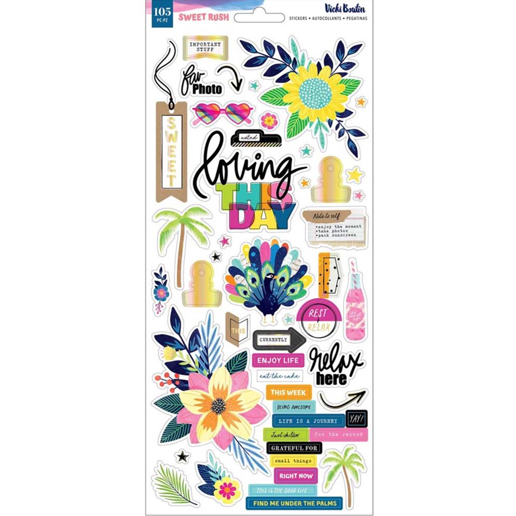 Sweet Rush Stickers 6In X 12In, 105Pkg